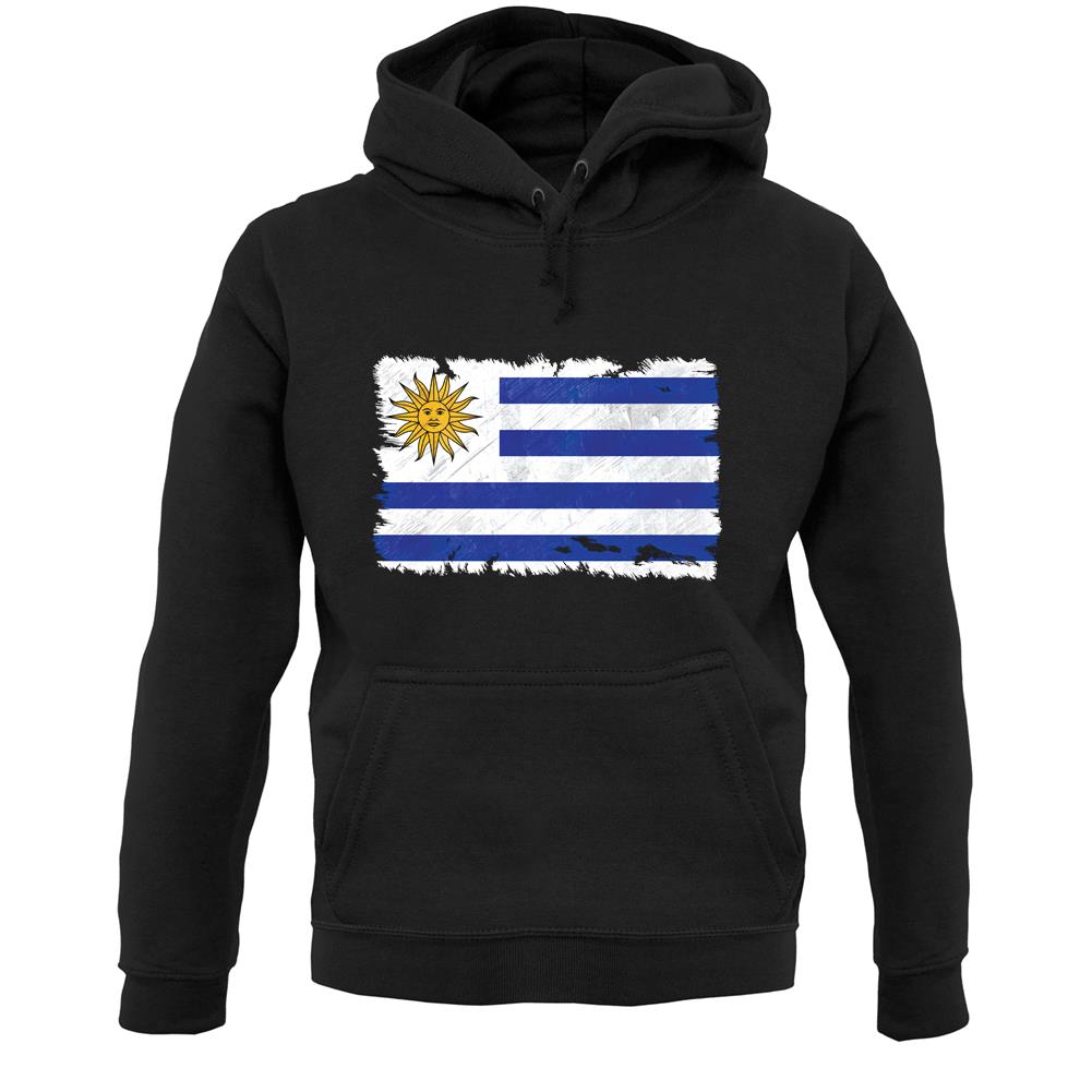 Uruguay Grunge Style Flag Unisex Hoodie
