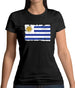 Uruguay Grunge Style Flag Womens T-Shirt