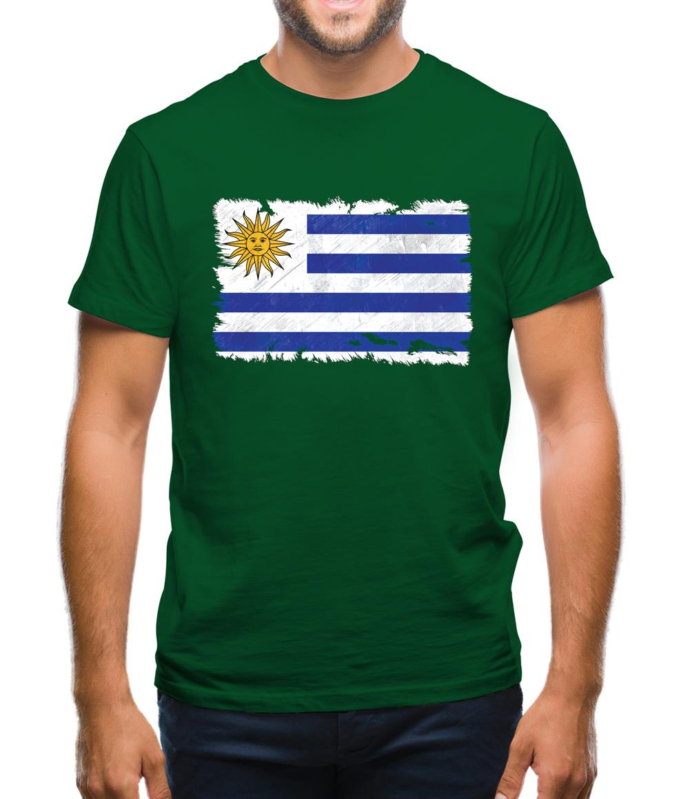 Uruguay Grunge Style Flag Mens T-Shirt
