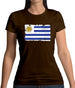 Uruguay Grunge Style Flag Womens T-Shirt