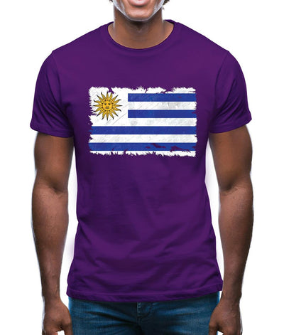 Uruguay Grunge Style Flag Mens T-Shirt