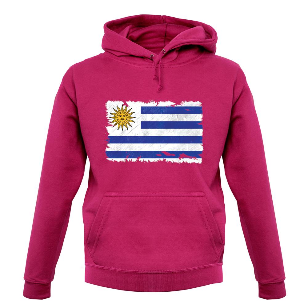 Uruguay Grunge Style Flag unisex hoodie