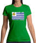 Uruguay Grunge Style Flag Womens T-Shirt