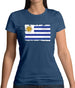 Uruguay Grunge Style Flag Womens T-Shirt