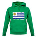 Uruguay Grunge Style Flag unisex hoodie