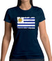 Uruguay Grunge Style Flag Womens T-Shirt