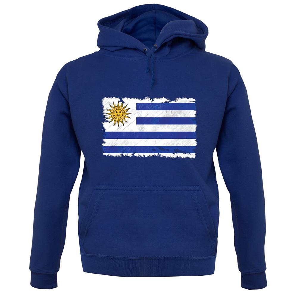 Uruguay Grunge Style Flag unisex hoodie