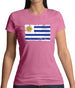 Uruguay Grunge Style Flag Womens T-Shirt