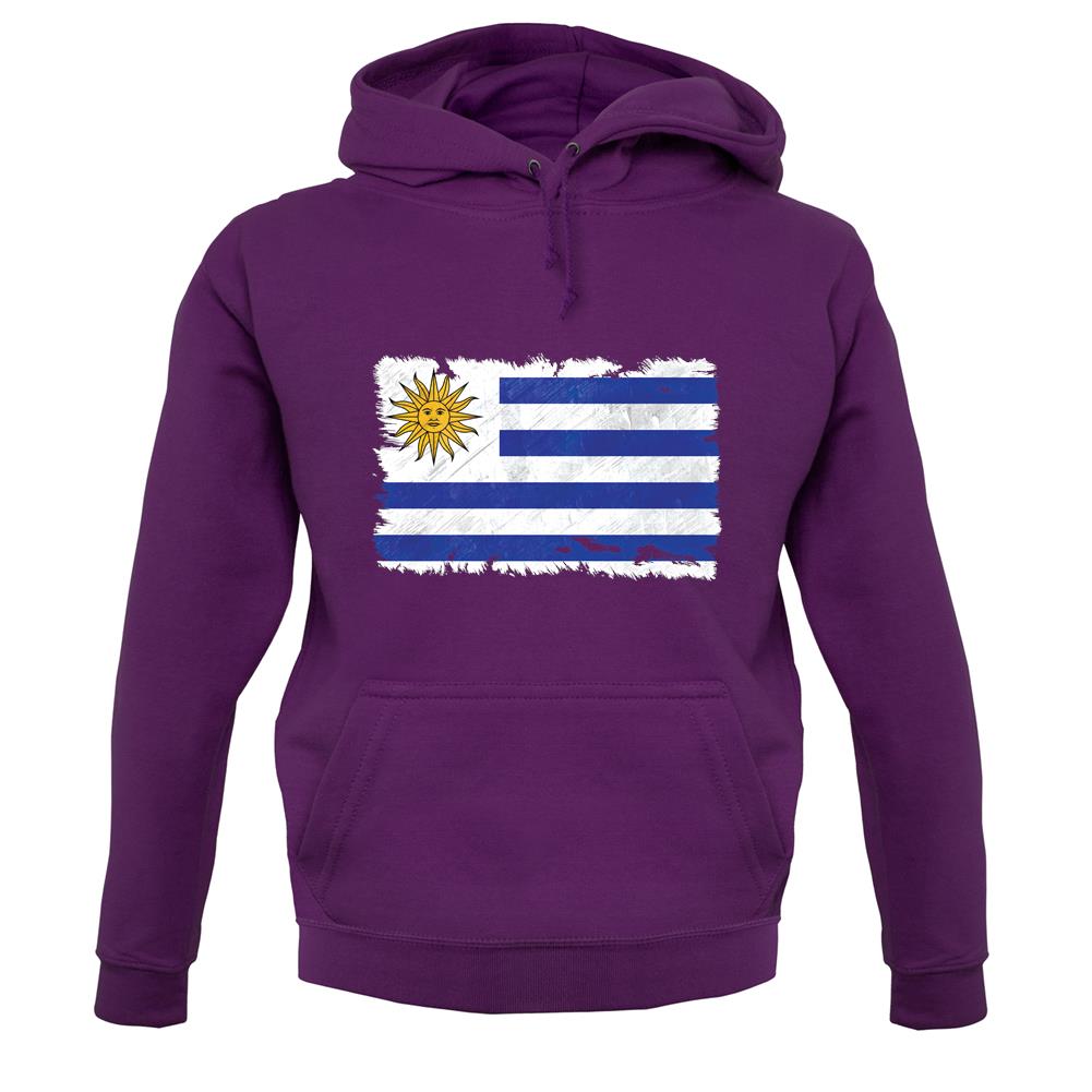 Uruguay Grunge Style Flag unisex hoodie
