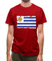 Uruguay Grunge Style Flag Mens T-Shirt