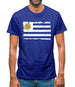 Uruguay Grunge Style Flag Mens T-Shirt