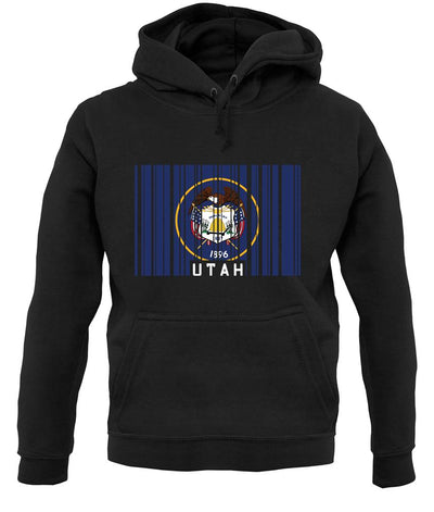 Utah Barcode Style Flag unisex hoodie