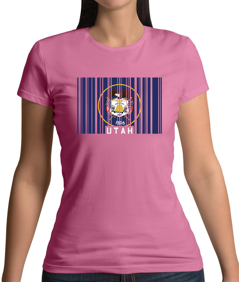 Utah Barcode Style Flag Womens T-Shirt