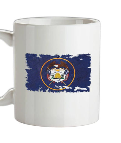 Utah Grunge Style Flag Ceramic Mug