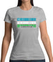 Uzbekistan Barcode Style Flag Womens T-Shirt