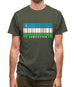 Uzbekistan Barcode Style Flag Mens T-Shirt