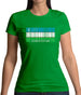 Uzbekistan Barcode Style Flag Womens T-Shirt