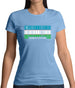 Uzbekistan Barcode Style Flag Womens T-Shirt