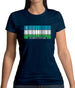 Uzbekistan Barcode Style Flag Womens T-Shirt