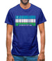 Uzbekistan Barcode Style Flag Mens T-Shirt