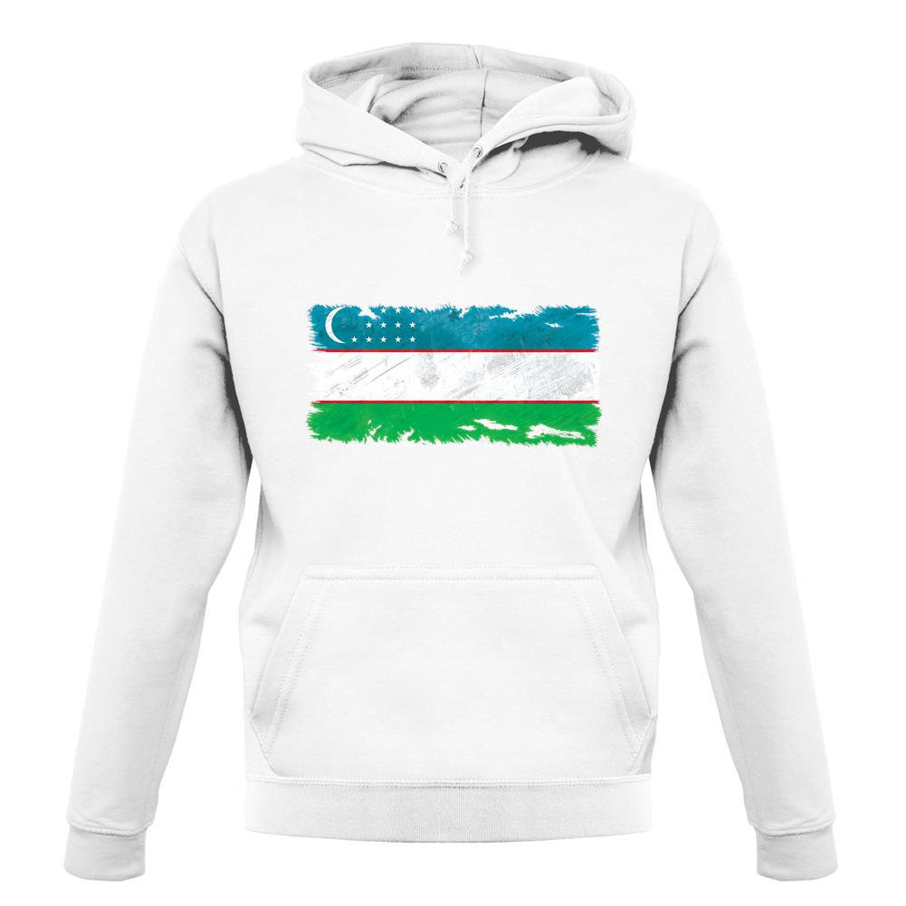 Uzbekistan Grunge Style Flag unisex hoodie