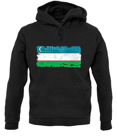 Uzbekistan Grunge Style Flag unisex hoodie