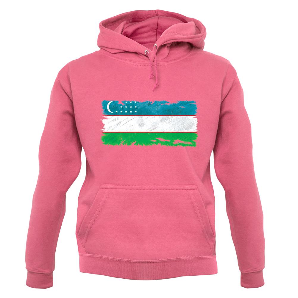 Uzbekistan Grunge Style Flag unisex hoodie