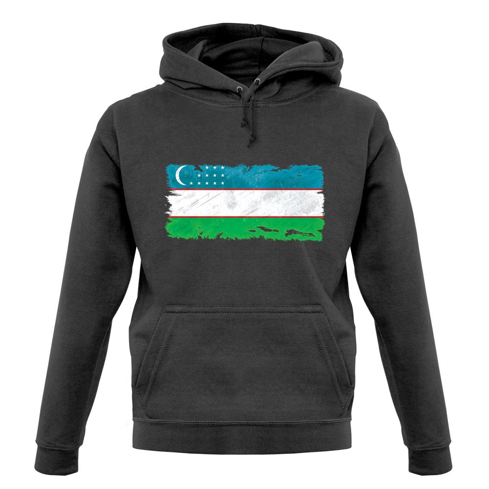Uzbekistan Grunge Style Flag unisex hoodie