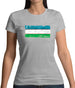Uzbekistan Grunge Style Flag Womens T-Shirt