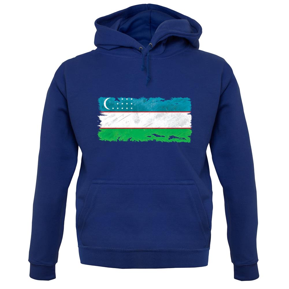 Uzbekistan Grunge Style Flag unisex hoodie