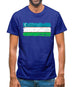 Uzbekistan Grunge Style Flag Mens T-Shirt