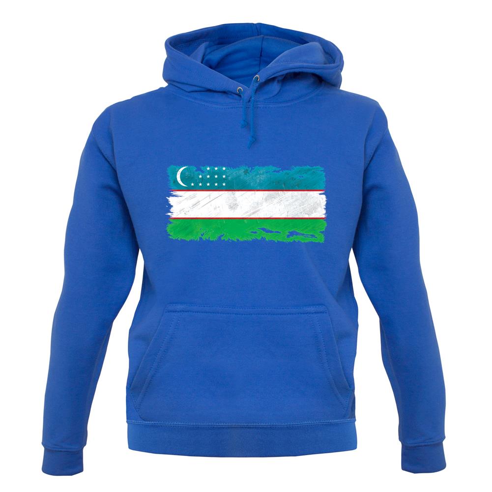 Uzbekistan Grunge Style Flag unisex hoodie