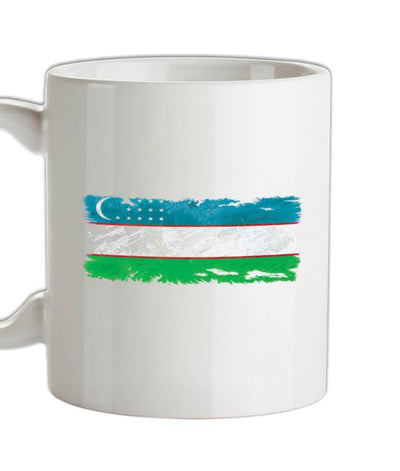 Uzbekistan Grunge Style Flag Ceramic Mug