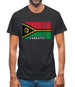 Vanuatu Barcode Style Flag Mens T-Shirt