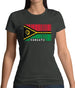 Vanuatu Barcode Style Flag Womens T-Shirt
