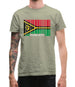 Vanuatu Barcode Style Flag Mens T-Shirt