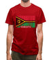 Vanuatu Barcode Style Flag Mens T-Shirt