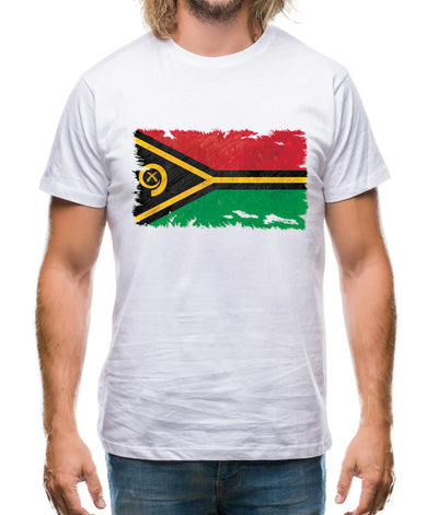 Vanuatu Grunge Style Flag Mens T-Shirt