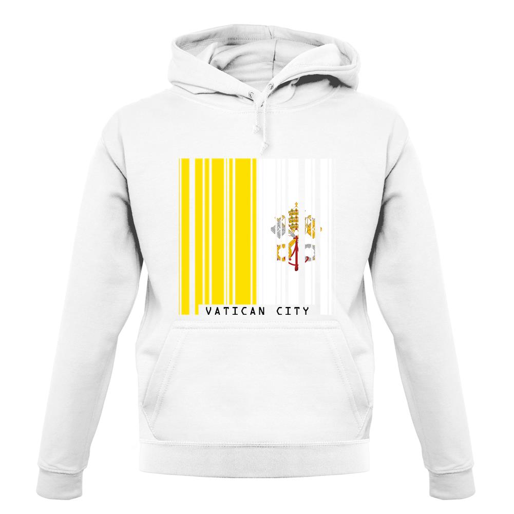 Vatican City Barcode Style Flag unisex hoodie