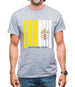 Vatican City Barcode Style Flag Mens T-Shirt