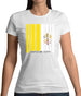 Vatican City Barcode Style Flag Womens T-Shirt