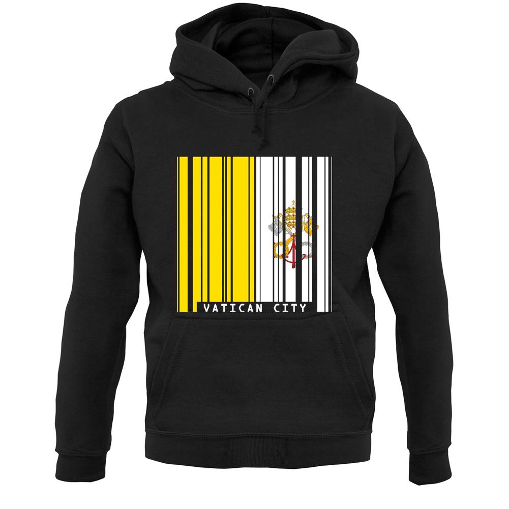 Vatican City Barcode Style Flag Unisex Hoodie