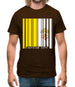 Vatican City Barcode Style Flag Mens T-Shirt