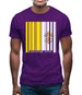 Vatican City Barcode Style Flag Mens T-Shirt