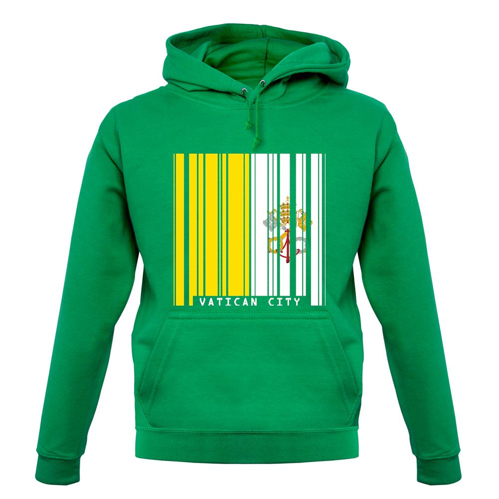 Vatican City Barcode Style Flag unisex hoodie