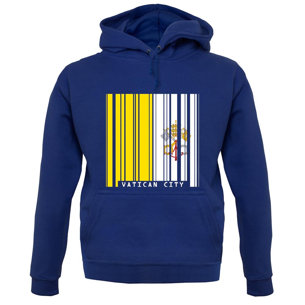 Vatican City Barcode Style Flag unisex hoodie
