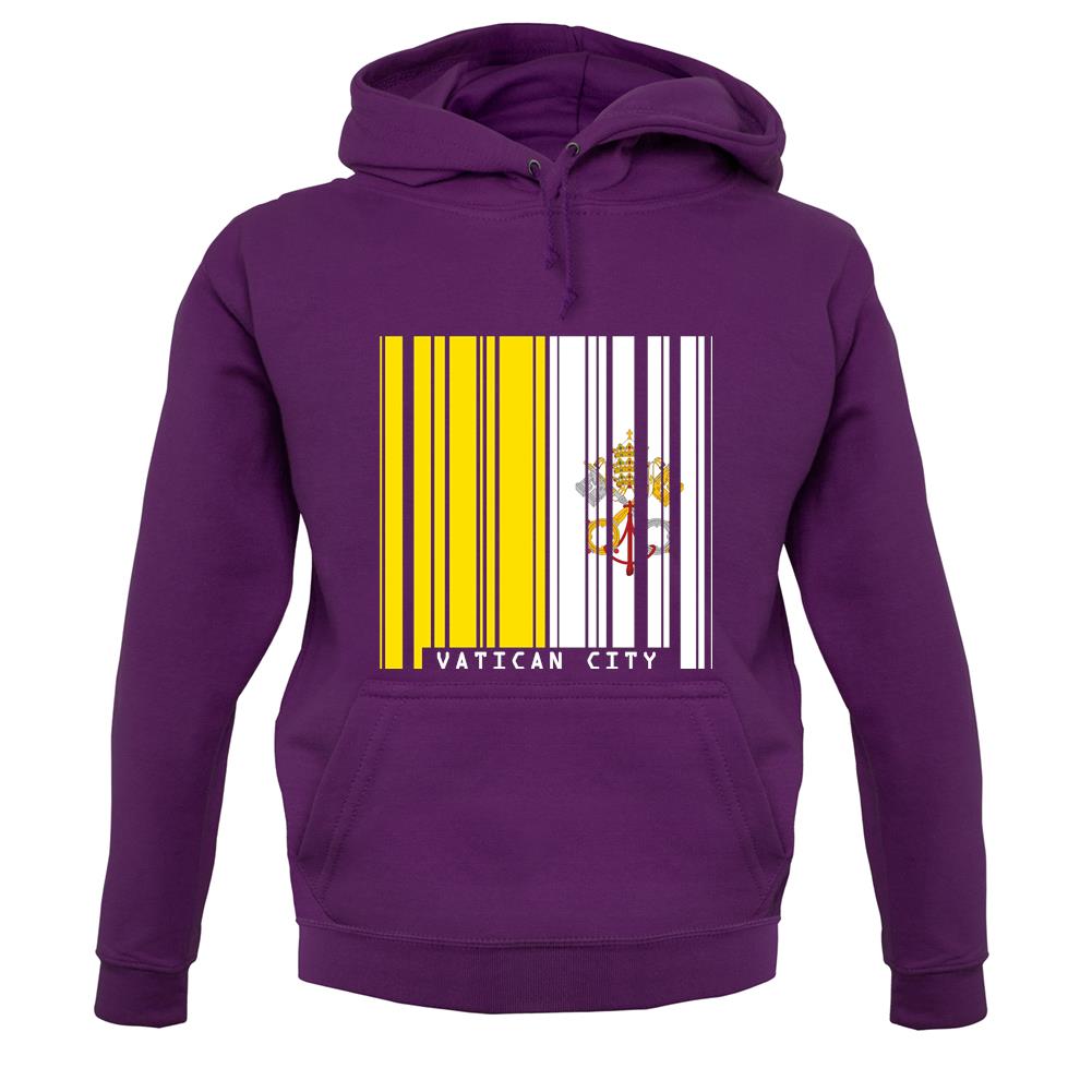 Vatican City Barcode Style Flag unisex hoodie