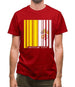 Vatican City Barcode Style Flag Mens T-Shirt