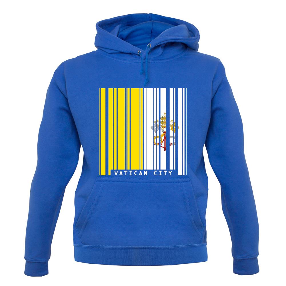 Vatican City Barcode Style Flag unisex hoodie