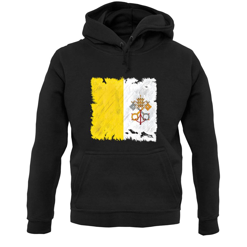Vatican City Grunge Style Flag Unisex Hoodie